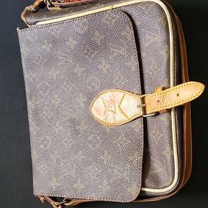 Brown leather lv bag